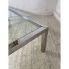 GRANDE TAVOLO DA SALOTTO VINTAGE ANNI 70 ACCIAIO VETRO CROMATO TAVOLINO DA FUMO