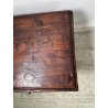 ANTICA PICCOLA CASSAPANCA FORZIERE DOPPIA SERRATURA legno NOCE 97 cm epoca 1700