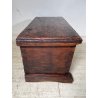 ANTICA PICCOLA CASSAPANCA FORZIERE DOPPIA SERRATURA legno NOCE 97 cm epoca 1700