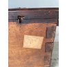 ANTICA PICCOLA CASSAPANCA FORZIERE DOPPIA SERRATURA legno NOCE 97 cm epoca 1700