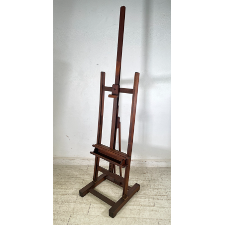 ANTICO CAVALLETTO DA PITTORE LEGNO DI NOCE ORIENTABILE PORTA QUADRO DIPINGERE