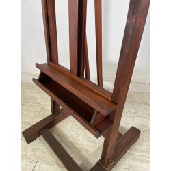 ANTICO CAVALLETTO DA PITTORE LEGNO DI NOCE ORIENTABILE PORTA QUADRO DIPINGERE