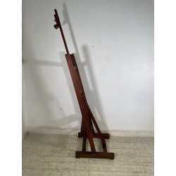 ANTICO CAVALLETTO DA PITTORE LEGNO DI NOCE ORIENTABILE PORTA QUADRO DIPINGERE