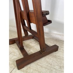 ANTICO CAVALLETTO DA PITTORE LEGNO DI NOCE ORIENTABILE PORTA QUADRO DIPINGERE