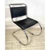 SEDIA VINTAGE METALLO CROMATO NERA Ludwig Mies Van Der Rohe MR10 CHAIR DESIGN