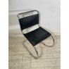 SEDIA VINTAGE METALLO CROMATO NERA Ludwig Mies Van Der Rohe MR10 CHAIR DESIGN