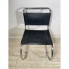 SEDIA VINTAGE METALLO CROMATO NERA Ludwig Mies Van Der Rohe MR10 CHAIR DESIGN