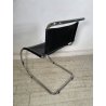 SEDIA VINTAGE METALLO CROMATO NERA Ludwig Mies Van Der Rohe MR10 CHAIR DESIGN