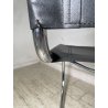 SEDIA VINTAGE METALLO CROMATO NERA Ludwig Mies Van Der Rohe MR10 CHAIR DESIGN