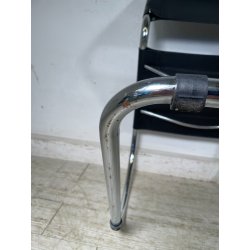 SEDIA VINTAGE METALLO CROMATO NERA Ludwig Mies Van Der Rohe MR10 CHAIR DESIGN