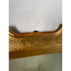 ANTICA SPECCHIERA VASSOIO CORNICE DORATA 1800 SPECCHIO LEGNO FOGLIA ORO DECORO