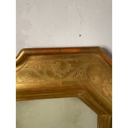 ANTICA SPECCHIERA VASSOIO CORNICE DORATA 1800 SPECCHIO LEGNO FOGLIA ORO DECORO