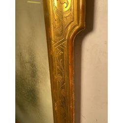 ANTICA SPECCHIERA VASSOIO CORNICE DORATA 1800 SPECCHIO LEGNO FOGLIA ORO DECORO