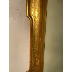 ANTICA SPECCHIERA VASSOIO CORNICE DORATA 1800 SPECCHIO LEGNO FOGLIA ORO DECORO