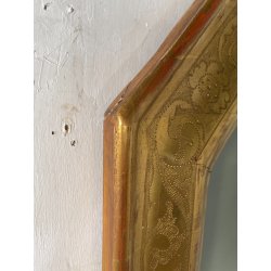 ANTICA SPECCHIERA VASSOIO CORNICE DORATA 1800 SPECCHIO LEGNO FOGLIA ORO DECORO