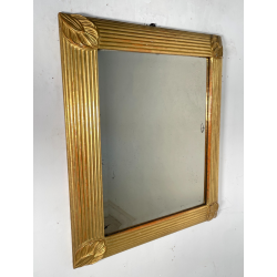 ANTICA GRANDE SPECCHIERA VASSOIO CORNICE DORATA 1700 SPECCHIO LEGNO FOGLIA ORO