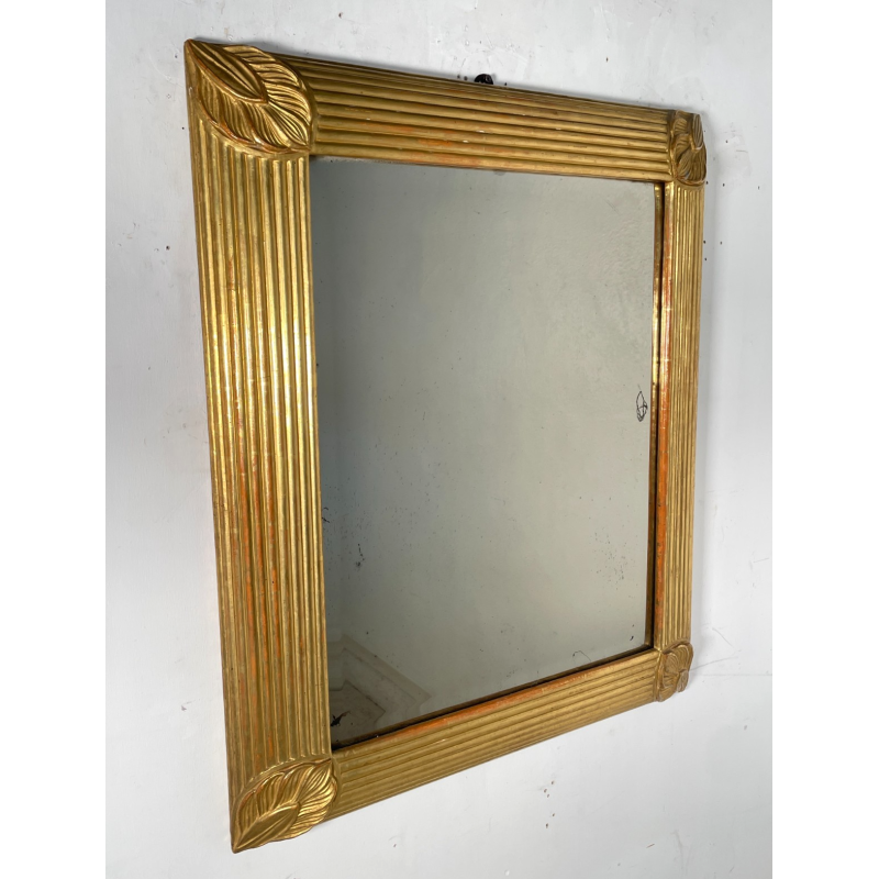 ANTICA GRANDE SPECCHIERA VASSOIO CORNICE DORATA 1700 SPECCHIO LEGNO FOGLIA ORO