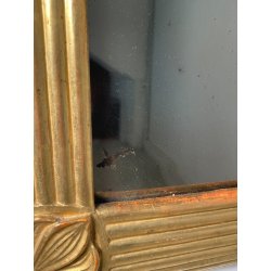 ANTICA GRANDE SPECCHIERA VASSOIO CORNICE DORATA 1700 SPECCHIO LEGNO FOGLIA ORO