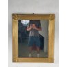 ANTICA GRANDE SPECCHIERA VASSOIO CORNICE DORATA 1700 SPECCHIO LEGNO FOGLIA ORO