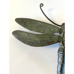 PICCOLA SCULTURA BRONZO PATINA FIGURA LIBELLULA BESTIARIO ANIMALIER FINE '800