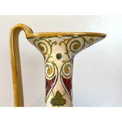BROCCA VERSATOIO CERAMICA LUSTRO PERUGIA Gualdo Tadino DECORO FIGURE DAMA 35cm/h