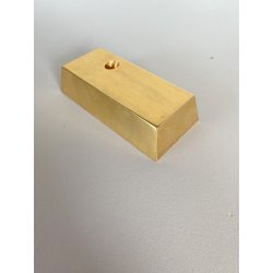PORTAPENNE SINGOLO SCRIVANIA FORMA LINGOTTO ORO FERMACARTE GADGET VINTAGE
