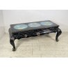 ANTICO TAVOLINO FUMO CINESE 1960 LEGNO LACCATO NERO CLOISONNE ARTE ORIENTALE