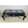 ANTICO TAVOLINO FUMO CINESE 1960 LEGNO LACCATO NERO CLOISONNE ARTE ORIENTALE