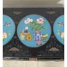 ANTICO TAVOLINO FUMO CINESE 1960 LEGNO LACCATO NERO CLOISONNE ARTE ORIENTALE