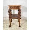 ANTICO TAVOLINO STILE RINASCIIMENTALE LEGNO SCOLPITO FIGURE SMALL TABLE 1900