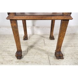 ANTICO TAVOLINO STILE RINASCIIMENTALE LEGNO SCOLPITO FIGURE SMALL TABLE 1900