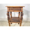 ANTICO TAVOLINO STILE RINASCIIMENTALE LEGNO SCOLPITO FIGURE SMALL TABLE 1900