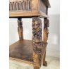 ANTICO TAVOLINO STILE RINASCIIMENTALE LEGNO SCOLPITO FIGURE SMALL TABLE 1900