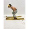 STATUINA SCIATORE CERAMICA POLICROMA Trevir VICENZA SCULTURA Tosin '40 DANNI