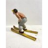 STATUINA SCIATORE CERAMICA POLICROMA Trevir VICENZA SCULTURA Tosin '40 DANNI