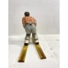 STATUINA SCIATORE CERAMICA POLICROMA Trevir VICENZA SCULTURA Tosin '40 DANNI