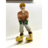 STATUINA SCIATORE CERAMICA POLICROMA Trevir VICENZA SCULTURA Tosin '40 DANNI