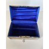 ANTICO SCRIGNO SCATOLA PORTAGIOIE CHIAVE METALLO ARGENTATO DECORO SBALZO 800/900