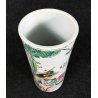 VASO GIAPPONESE CERAMICA DIPINTA EPOCA 1900 PAVONE GIAPPONE CILINDRICO CINESE