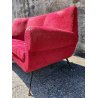 DIVANO a FAGIOLO ROSSO attr. Gigi Radice DESIGN 1960 ITALY VINTAGE SOFA 3 POSTI