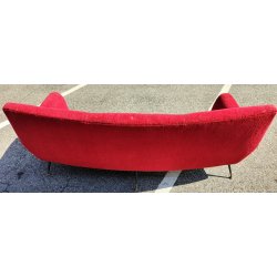 DIVANO a FAGIOLO ROSSO attr. Gigi Radice DESIGN 1960 ITALY VINTAGE SOFA 3 POSTI