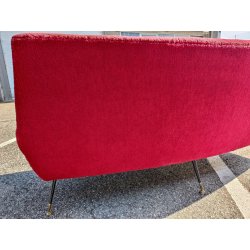 DIVANO a FAGIOLO ROSSO attr. Gigi Radice DESIGN 1960 ITALY VINTAGE SOFA 3 POSTI