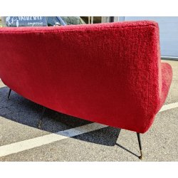 DIVANO a FAGIOLO ROSSO attr. Gigi Radice DESIGN 1960 ITALY VINTAGE SOFA 3 POSTI