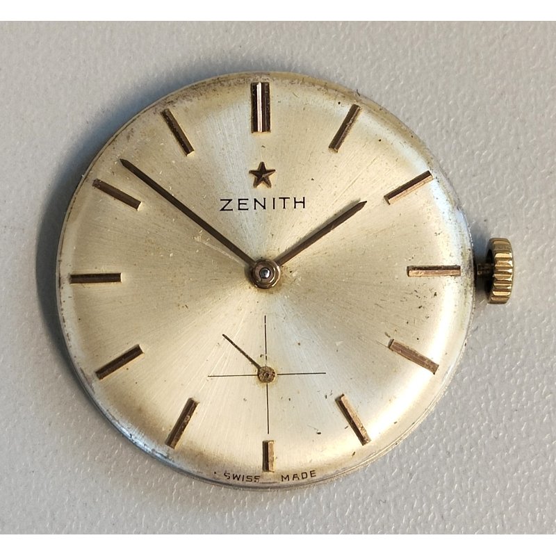 MOVIMENTO OROLOGIO POLSO Zenith cal. 40T anni 60 WRIST WATCH dial ø 31 WORKING