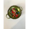 BOWL  CIOTOLA con MANICI Laurana RAME SMALTO POLICROMO GRANFUOCO ø 16 cm