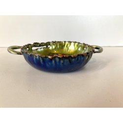 BOWL  CIOTOLA con MANICI Laurana RAME SMALTO POLICROMO GRANFUOCO ø 16 cm
