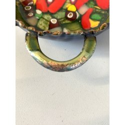 BOWL  CIOTOLA con MANICI Laurana RAME SMALTO POLICROMO GRANFUOCO ø 16 cm