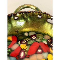 BOWL  CIOTOLA con MANICI Laurana RAME SMALTO POLICROMO GRANFUOCO ø 16 cm
