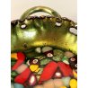 BOWL  CIOTOLA con MANICI Laurana RAME SMALTO POLICROMO GRANFUOCO ø 16 cm