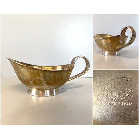 SALSIERA ALPACCA ARGENTATA F.lli Calderoni DESIGN Giò Ponti ANNI '50